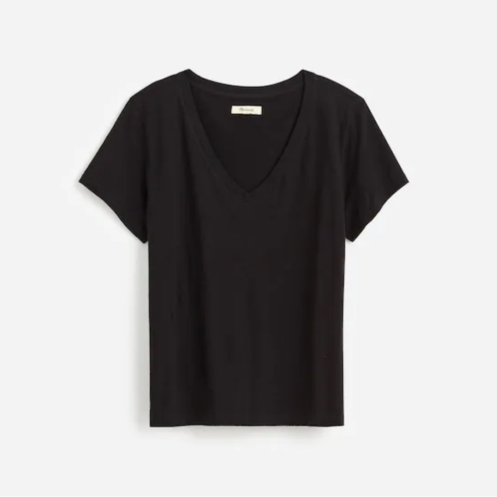 NWT Madewell Black Short Sleeve V-Neck Tee